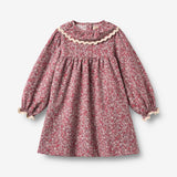 Wheat Main Dress L/S Collar Elvira Dress 9773 grape flowers