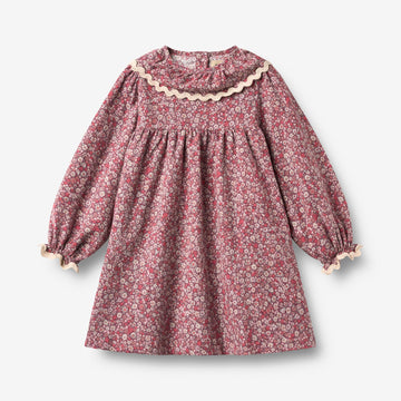 Wheat Main Dress L/S Collar Elvira Dress 9773 grape flowers
