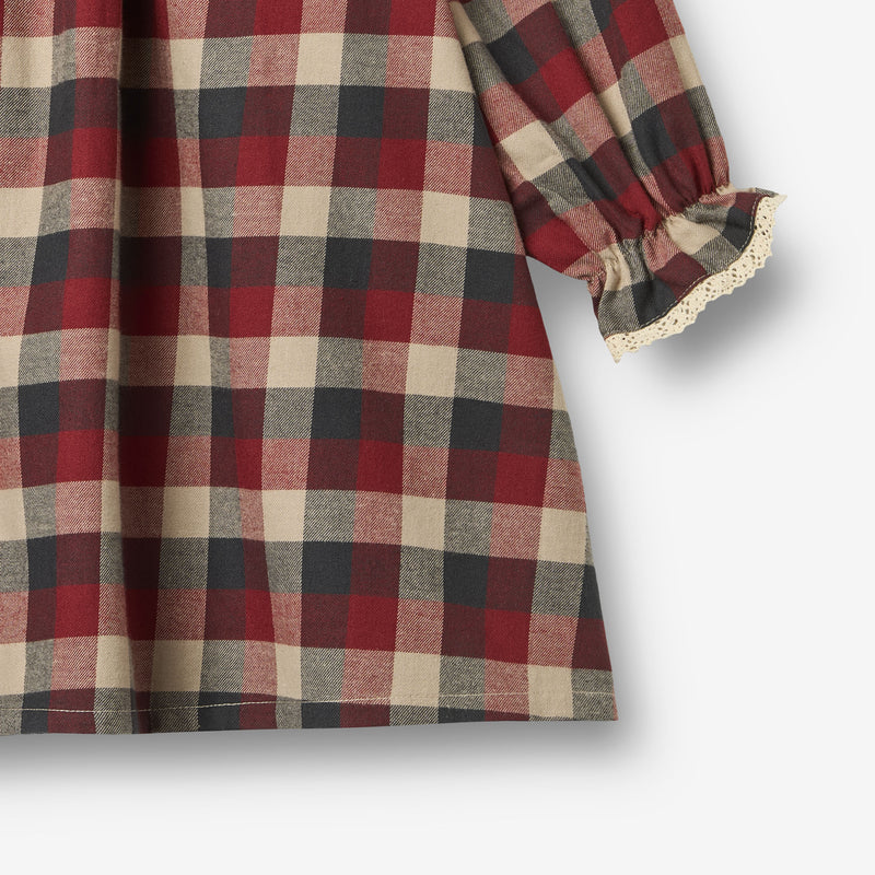Wheat Main Dress L/S Lace Bella Dress 9588 red blue check