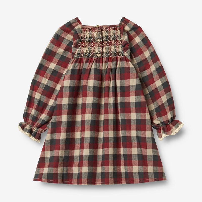 Wheat Main Dress L/S Lace Bella Dress 9588 red blue check