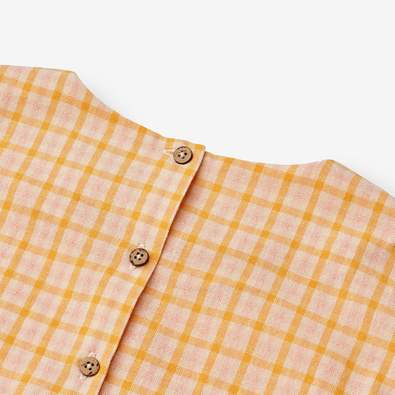 Wheat Main Dress L/S Magda Dress 9448 yellow check