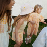 Wheat Main Dress L/S Magda Dress 9448 yellow check