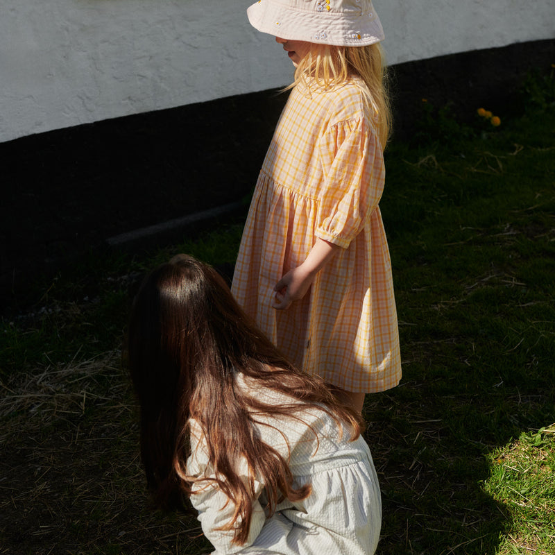 Wheat Main Dress L/S Magda Dress 9448 yellow check