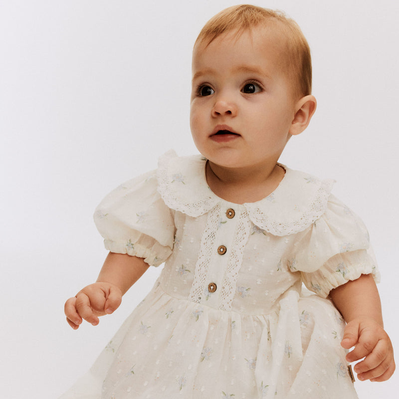 Wheat Main Dress S/S Adele Dress 1481 blue flowers