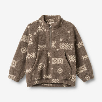 Wheat Outerwear Fleece Anorak Moon Sweatshirt 9679 dry wood jacquard