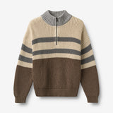 Wheat Main Half zip Jumper L/S Simo Pullover 1138 dry wood