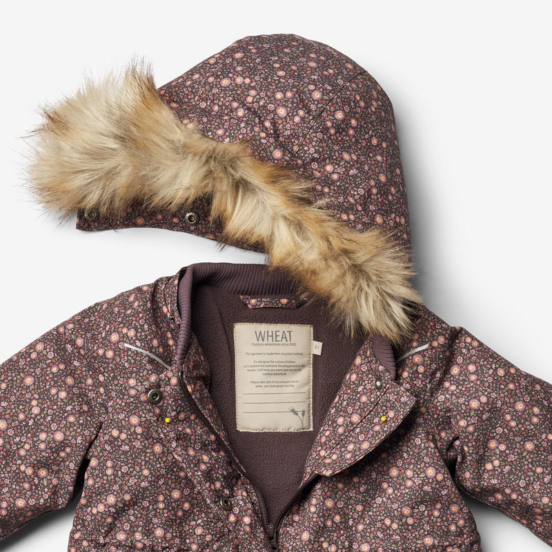 Wheat Outerwear Jacket Mathilde Tech | Baby Jackets 3121 eggplant buttercups