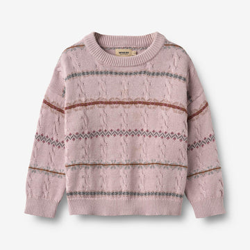 Wheat Main Jacquard Knit Harper Pullover 1354 soft lilac