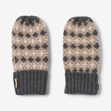 Wheat Outerwear Jacquard Mittens Haansi Accessory 0064 charcoal melange