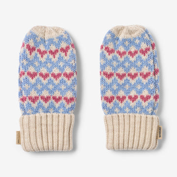 Wheat Outerwear Jacquard Mittens Haansi Accessory 1043 blue