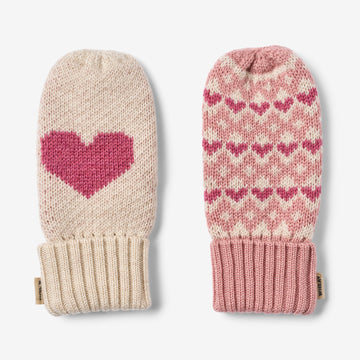 Wheat Outerwear Jacquard Mittens Haansi Accessory 2026 rose
