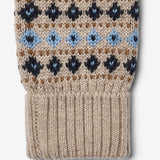 Wheat Outerwear Jacquard Mittens Haansi Accessory 9574 warm sand melange
