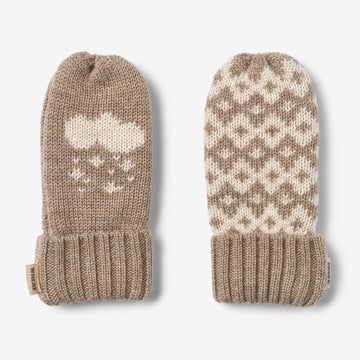 Wheat Outerwear Jacquard Mittens Towsi Accessory 9556 grey camel melange
