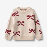 Wheat Main Jacquard Pullover Bow Pullover 3129 eggshell