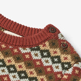 Wheat Main Jacquard Pullover Elias | Baby Knitted Tops 2079 multi red