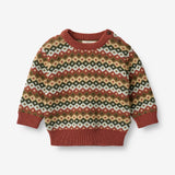 Wheat Main Jacquard Pullover Elias | Baby Knitted Tops 2079 multi red