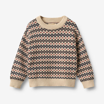 Wheat Main Jacquard Pullover Harlow Pullover 1292 greyblue
