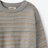 Wheat Main Jacquard Pullover Harlow Pullover 9783 slightly blue stripe