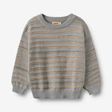 Wheat Main Jacquard Pullover Harlow Pullover 9783 slightly blue stripe