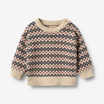 Wheat Main Jacquard Pullover Harlow Pullover 1292 greyblue