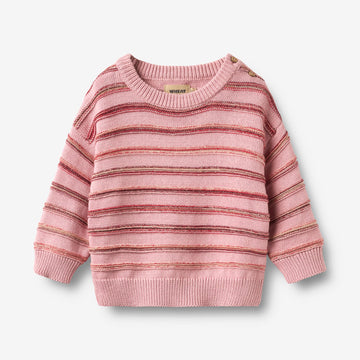 Wheat Main Jacquard Pullover Harlow Pullover 9784 berry cream stripe