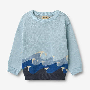 Wheat Main Jacquard Pullover Knud Pullover 2703 summer sky