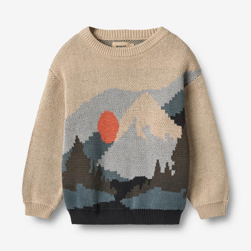 Wheat Main Jacquard Pullover William Knitted Tops 3354 warm sand