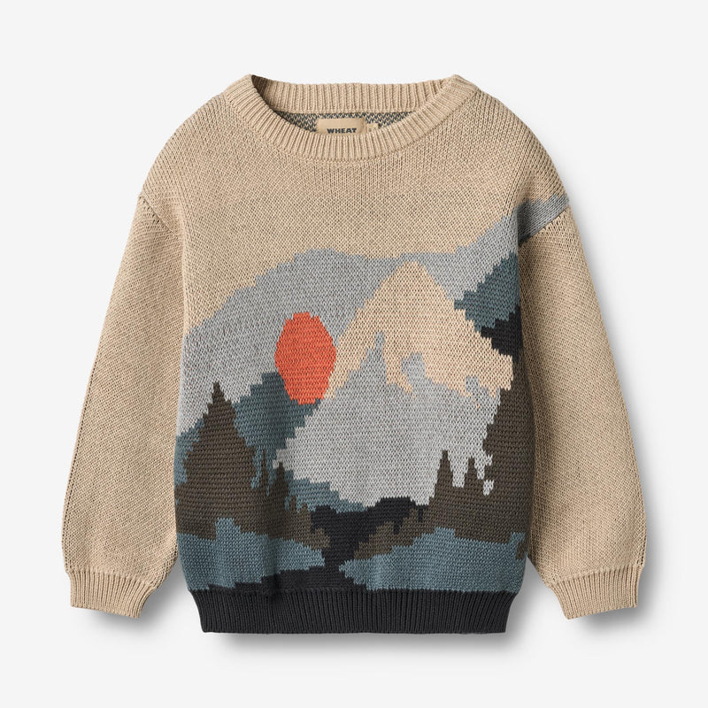 Wheat Main Jacquard Pullover William Knitted Tops 3354 warm sand