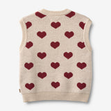 Wheat Main Jacquard Vest Gaby Knitted Tops 9562 offwhite melange