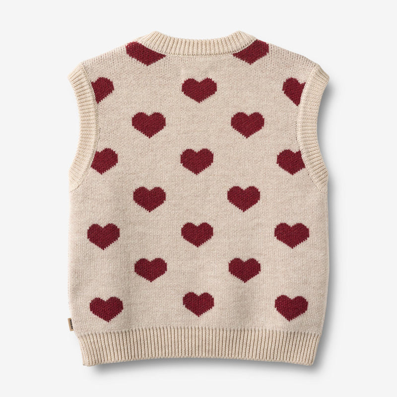 Wheat Main Jacquard Vest Gaby Knitted Tops 9562 offwhite melange