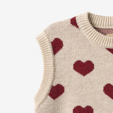 Wheat Main Jacquard Vest Gaby Knitted Tops 9562 offwhite melange