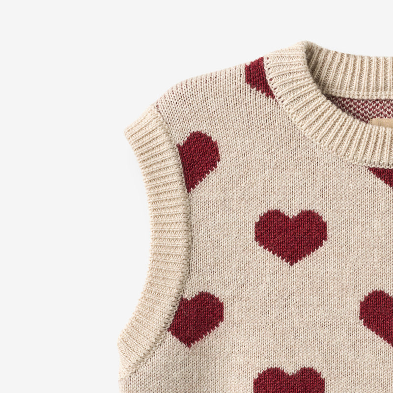 Wheat Main Jacquard Vest Gaby Knitted Tops 9562 offwhite melange