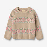 Wheat Main Jacquard Pullover Alberte Knitted Tops 3354 warm sand