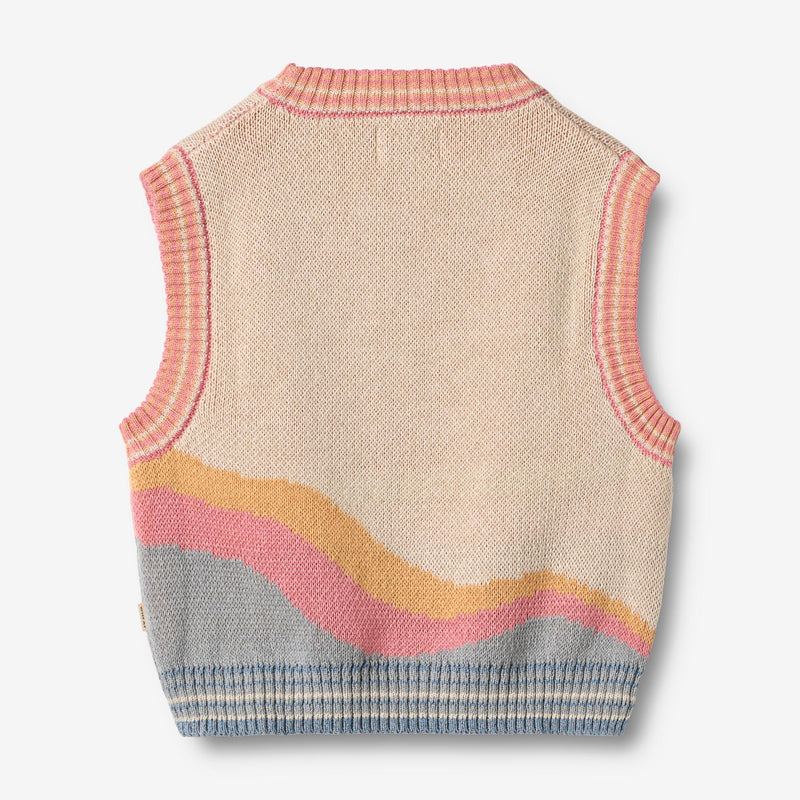 Wheat Main Jaquard Vest Maria Knitted Tops 9042 multi