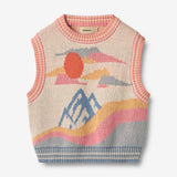 Wheat Main Jaquard Vest Maria Knitted Tops 9042 multi