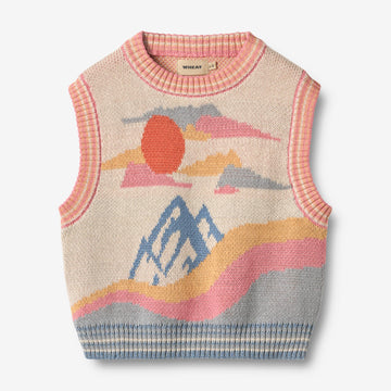 Wheat Main Jacquard Vest Maria Knitted Tops 9042 multi