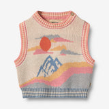 Wheat Main Jaquard Vest Maria Knitted Tops 9042 multi