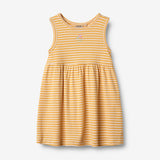 Wheat Main Jersey Dress Embroidery Martha Dress 9449 yellow rib stripe