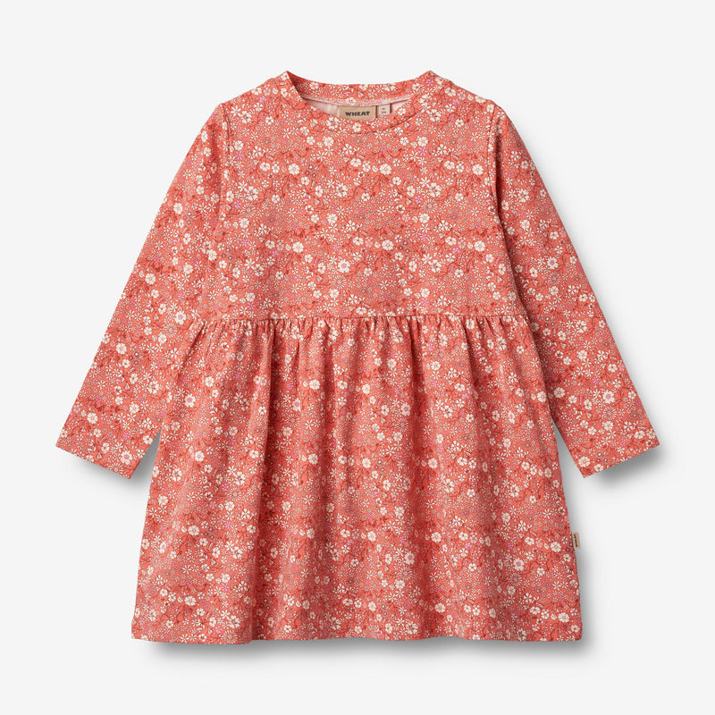 Wheat Main Jersey Dress L/S Sessa Dress 9422 coral flowers