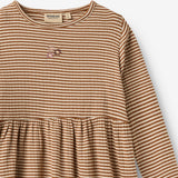 Wheat Main Jersey Dress L/S embroidery Sessa Dress 3017 warm hazel stripe