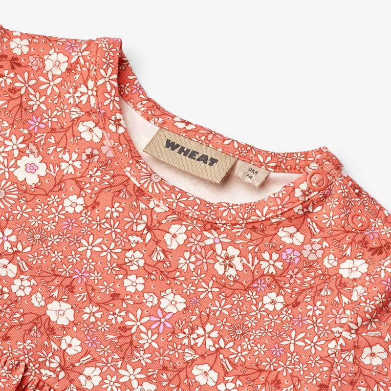Wheat Main Jersey Dress SS/S Nova Dress 9422 coral flowers
