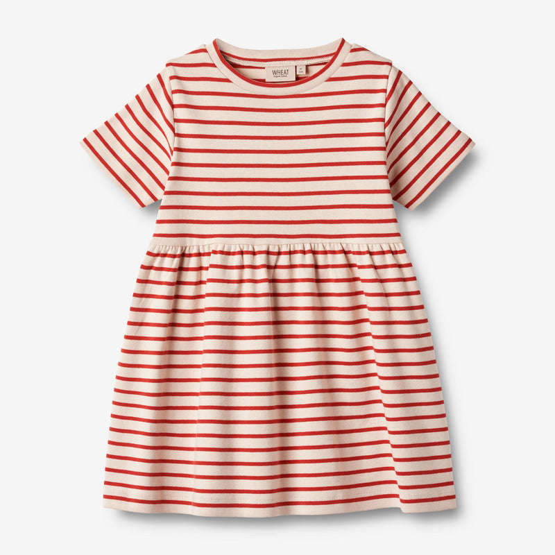 Wheat Main Jersey Dress S/S Anna Dresses 2078 red stripe