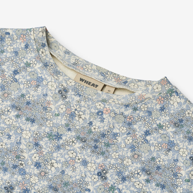 Wheat Main Jersey Dress S/S Emilie Dress 9418 blue summer flowers