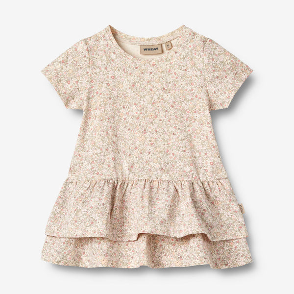 Wheat Main Jersey Dress S/S Johanna | Baby Dresses 1250 cream flower meadow