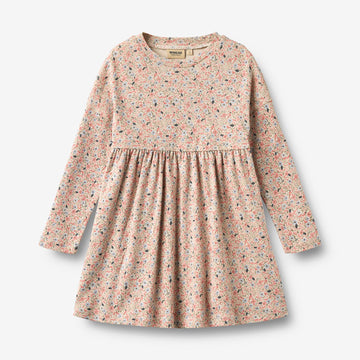 Wheat Main Jersey dress L/S Emmy Dress 9764 grey cloud flowers