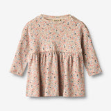 Wheat Main Jersey dress L/S Emmy Dress 9764 grey cloud flowers