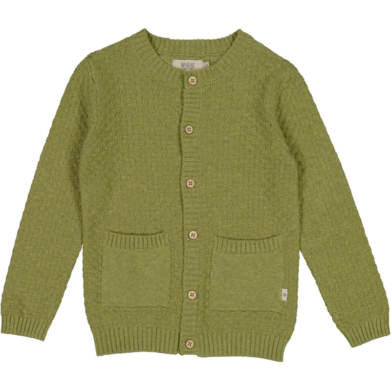 Wheat Knit Cardigan Alf Knitted Tops 4120 green melange
