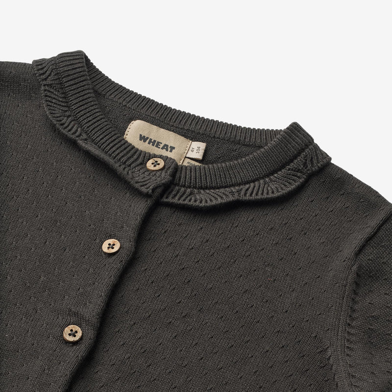 Wheat Main Knit Cardigan Amy Knitted Tops 1180 raven