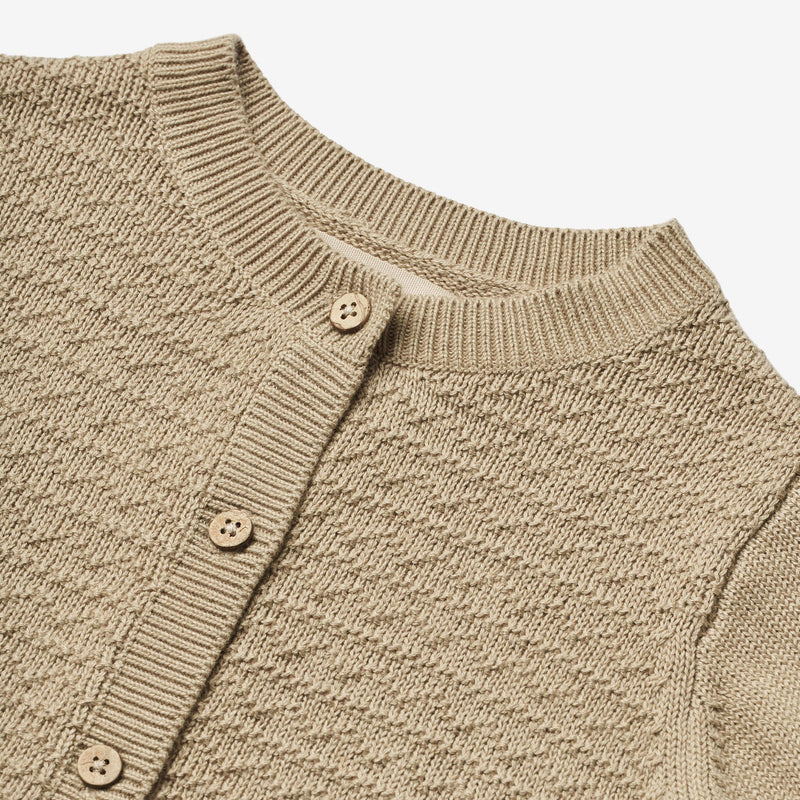 Wheat Main Knit Cardigan Bjørn Knitted Tops 0172 grey sand