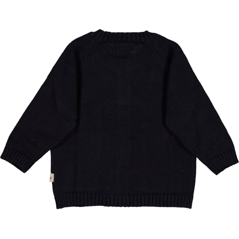Wheat Knit Cardigan Classic Knitted Tops 1378 midnight blue
